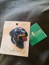 Staffordshire Bull Terrier Dog Beaded Pin Brooch Old stock 2006, no cellophane