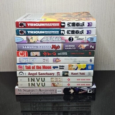 Manga Trigun Maximum Assassin GTO Samurai INVU Airgear Books Lot of 11 English - Image 1 of 4