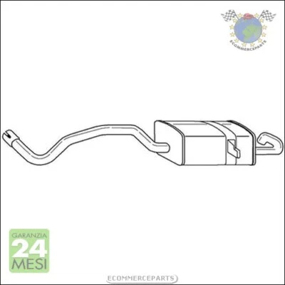 Silenziatore Marmitta Posteriore Sigam per RENAULT MODUS CLIO - Immagine 1 di 3