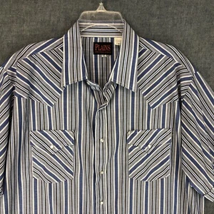 Plains Western Wear Pearl Snap Shirt XL Extra Large Short Sleeve Cowboy Men's - Picture 1 of 11