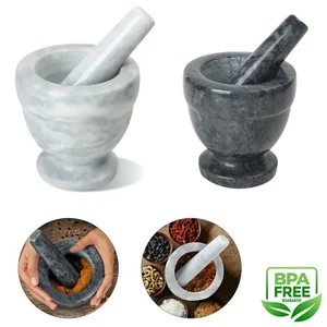 Large Pestle and Mortar Set Natural Spice & Herb Crusher Grinder Durable Stone - Picture 1 of 20