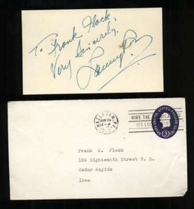 Lanny Ross D.1988 Pianist Singer Signed 3" x 5" Index Card