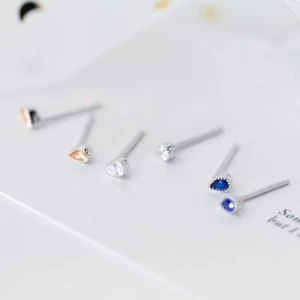 3 PAIRS 925 Sterling Silver Blue Teardrop Rhinestone Stud Earrings - SHIPS FAST! - Imagen 1 de 5