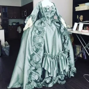 Historical Victorian Wedding Dresses Royal Court Queen Marie Antoinette Costume - Picture 1 of 9