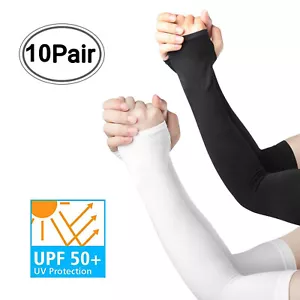 5/10 Pairs Cooling Arm Sleeves Cover UV Sun Protection Basketball Sport Summer - Picture 1 of 14