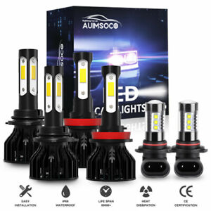For Toyota Tundra 2007-2013 - 6x Combo LED Headlight Fog Light Bulbs Kit 6000K