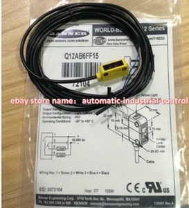 New & Genuine BANNER Q12AB6FF15 Photoelectric sensor 1PCS In Box - Picture 1 of 1