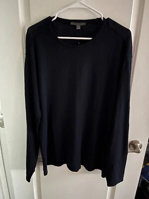 $168 Nuevo con Etiquetas Suéter John Varvatos Eli Cuello Redondo Algodón Orgánico Azul Marino Talla XL Foto 1 de 3