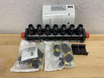 Viega 7-Port Minibloc 1/2" PEX Press PolyAlloy Dual Manifold 3 hot and 4 cold - Image 1 of 4