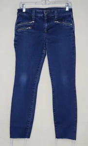 Joe's Jeans Womens 28 Skinny Ankle Dark Wash Blue Denim Zipper Pockets Raw Hem - Picture 1 of 10