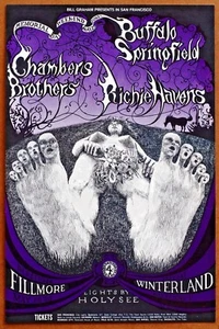 Primer póster original de Buffalo Springfield Chamber Bros Richie Havens 1968 - Imagen 1 de 1
