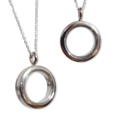 Collar colgante medallón de vidrio frasco de recuerdo mediano foto cabello joyería conmemorativa Foto 1 de 4