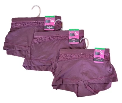 Paquete de 3 calzoncillos cortos de microfibra para mujer Maidenform, granate, envío y devolución gratuitos rápidos Foto 1 de 3