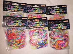 Lot of 6 packs Multicolored Loom Bands 300 pieces per pack Refill w/ S Clips - Picture 1 of 4