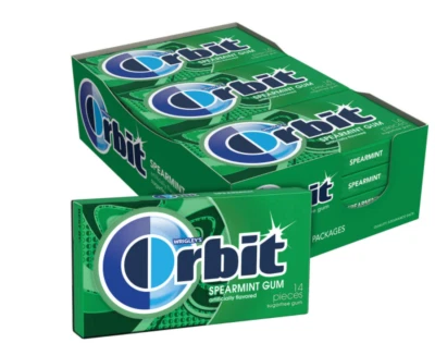 ORBIT Gum Spearmint Sugarfree Chewing Gum, 14 Pieces (Pack of 12) - Image 1 of 2