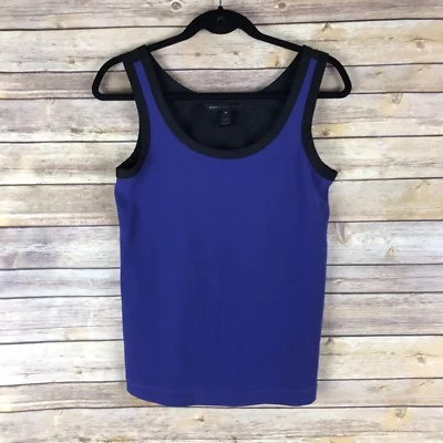 Marc By Marc Jacobs Top Womens XS Purple Crepe Mesh Tank Sleeveless Scoop Neck Foto 1 de 4