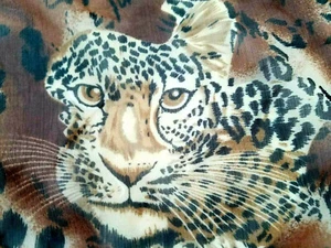 scarf animal print LEOPARD Toss 43x43" brown no labels Unbranded Content Unknown - Picture 1 of 6