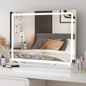 Large Hollywood Mirror Light Strip 58*46 LED Vanity Make Up Mirror USB Charging - Picture 1 of 11