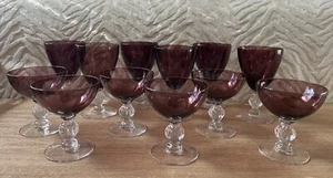Cambridge Aurora Amethyst , 6 Water Goblet 6 Champagne Tall Sherbet Glasses - Picture 1 of 13