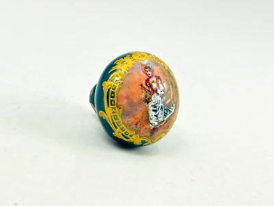 Vintage Antique Hand Painted Victorian Woman Cabinet Door Drawer Pull Handle Cap - Image 1 of 4