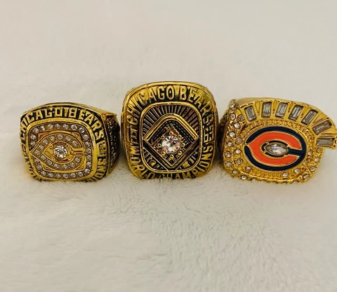 3 PCS Chicago Bears Rare Championship Ring SET, US SHIP Cover