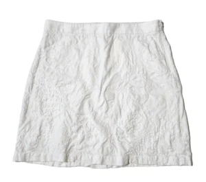 Tommy Bahama Womens Sz 10 Linen Skirt Stitched Floral Print Knee Length White - Picture 1 of 5
