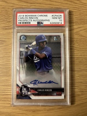 Bowman Chrome - Prospect Autograph Carlos Rincon PSA 10 (2018) - Image 1 of 2