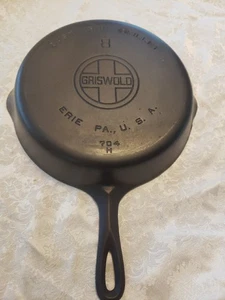 Griswold # 8 704 H Gusseisen Pfanne großes Logo restauriert kein Schleudern sitzt flach - Bild 1 von 10