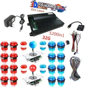DIY Arcade Game kit Pandora Saga box kit 5200 in 1 Led Lights Push Button HDMI - Picture 1 of 6