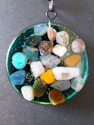 Orgonit Anhänger Orgon Schutz Karneol Achat Tigerauge Roter Jaspis Türkis  - Bild 1 von 4