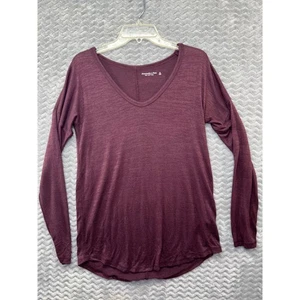 Abercrombie & Fitch Soft A&F Cozy V-Neck Long Sleeve Top, Womens Medium - Picture 1 of 8