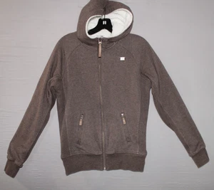 Nike Brown Hoodie With Sherpa Lining Full Zip Y2K Size Medium - Picture 1 of 18