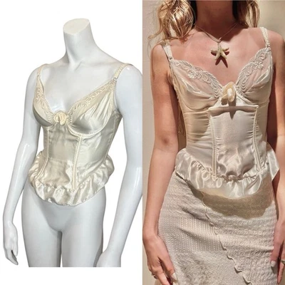 RARE USA Vintage 80’s VICTORIA’S SECRET BUSTIER TOP Bridal Romantic Bra Corset - Image 1 of 4
