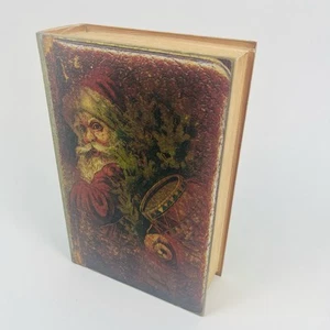 Vintage alte Welt Weihnachtsmann Holz Aufbewahrung Stash Buch Box rustikal Weihnachtsdeko - Bild 1 von 10