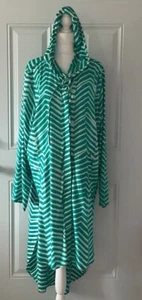 Kozii Damen luxuriös grün Batik Strand Cover-Up hat Hoodie Knopfleiste Größe X-Large - Bild 1 von 15