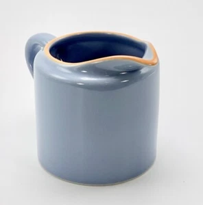 Corningware Accessories Stoneware Cream Pitcher Blue Orange Rim 12 ounce - Picture 1 of 18