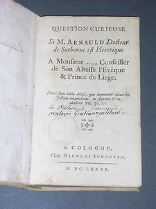 Jansénisme Pasquier Quesnel si M. Arnauld est hérétique 1690 reliure plein velin - Picture 1 of 3