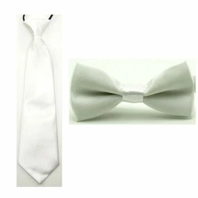 Baby Boy Kid Classic Satin Solid Color Bowtie Bow Tie Necktie Matching Set - Image 1 of 2