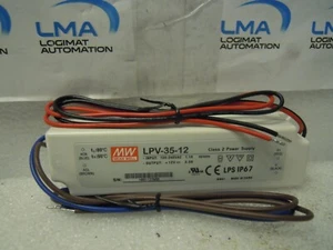 MEAN WELL LPV-35-12 LED POWER SUPPLY INPUT 100-240VAC 1.1A OUTPUT +12V 3A *NEW - Bild 1 von 3