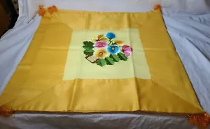 2 Lot Vintage Embroidered Silk Satin Tapestry Elegant Throw Pillowcase Zippered - Picture 1 of 12