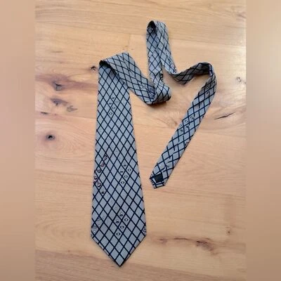 Vintage NICOLE MILLER Hole in One Sage Damask Silk Luxury Golf Neck Tie - Image 1 of 4