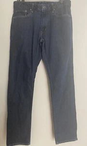 Bonobos Jeans Mens 34x34  Denim Blue Dark Wash Casual Cotton Blend Pants - Picture 1 of 8