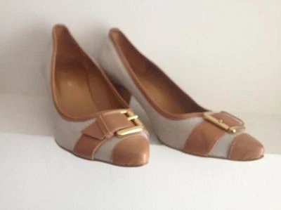 Women shoes  Massimo Baldi size 7 Made italy beige brown medium heels - Image 1 of 4