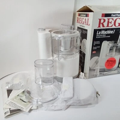 De Colección Regal La Máquina 1 Procesador de Alimentos Nuevo de Lote Antiguo Más Espátula! K813GY Completo Funcionamiento Foto 1 de 4
