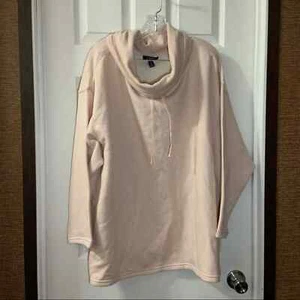 Neu mit Etikett Chaps Damen-Pullover rosa/braun gestrickt Kordelzug Rundhalsausschnitt Größe 2X - Bild 1 von 10