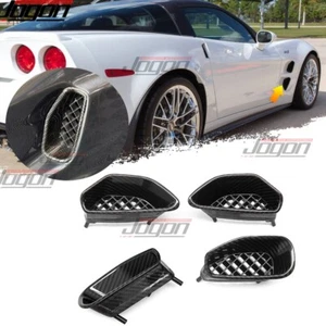 Real Carbon Side Fender Vent Covers Air Spoiler For Corvette C6 ZR1 2005-13 4PCS - Picture 1 of 13