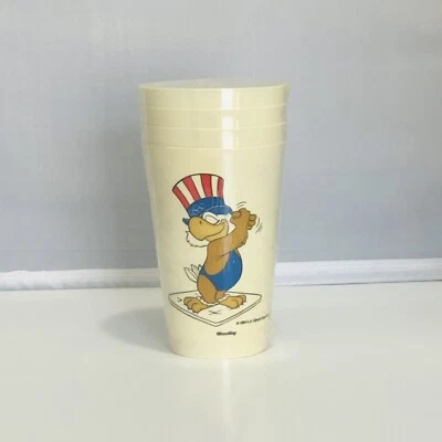 Vintage 1984 McDonalds Collectors Cup Set Of 4 USA Olympic Sam the Eagle Wrest - Image 1 of 4