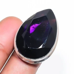 Faceted African Amethyst Gemstone Ethnic 925 Sterling Silver Adjustable Ring n48 - Picture 1 of 5
