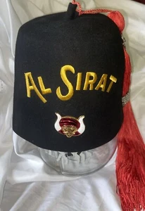 Vintage Fez AL SIRAT Masonic Fezze Hat (Harry M. Osers Company) Size 7 1/4 USA - Bild 1 von 7