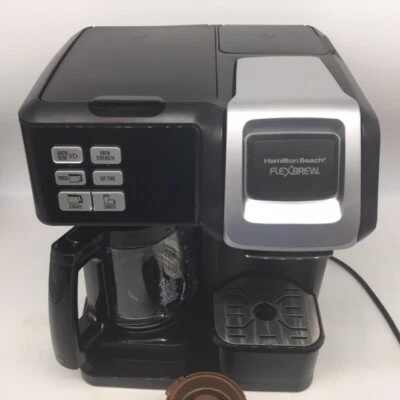 Hamilton Beach 49976 FlexBrew Coffee Maker, Single Serve & Full 12 Pot Black - Image 1 of 4